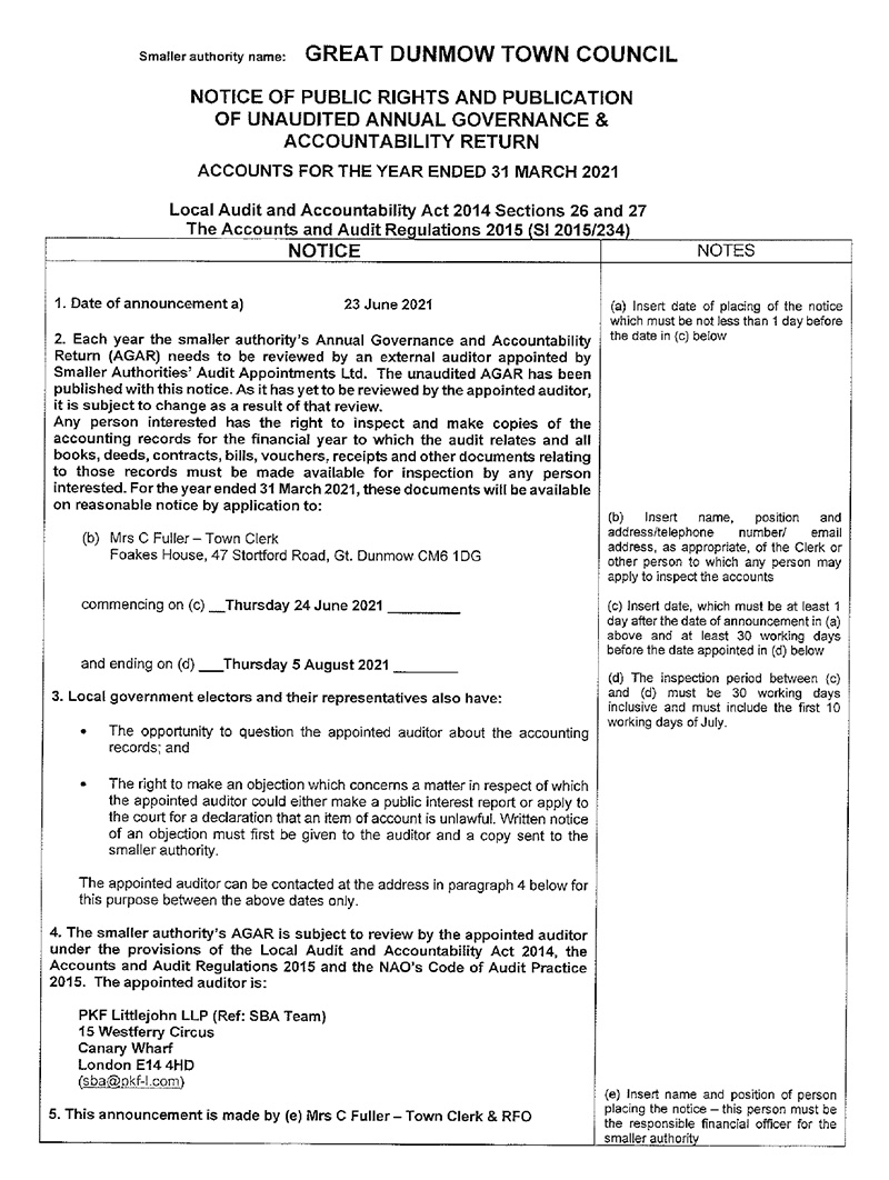 notice of rights 2021