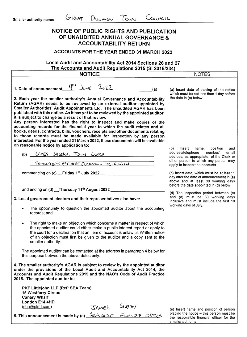 notice of rights 2022