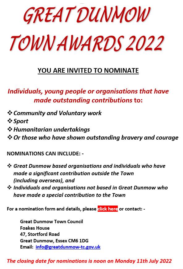 great dunmow town awards 2022